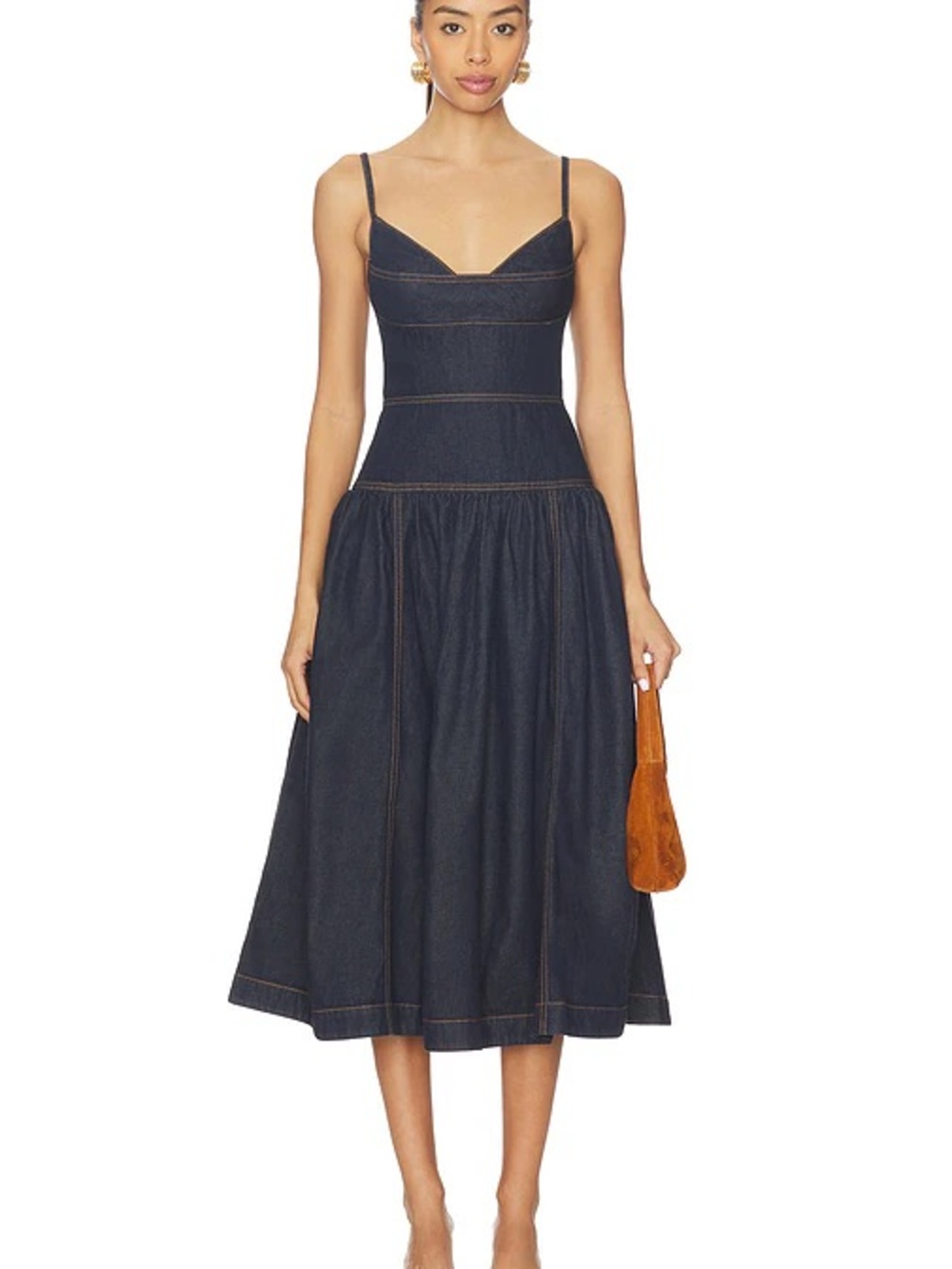 NWOT Zimmermann Dark Blue Denim Spaghetti-Strap Dress, Size AU 2 = M